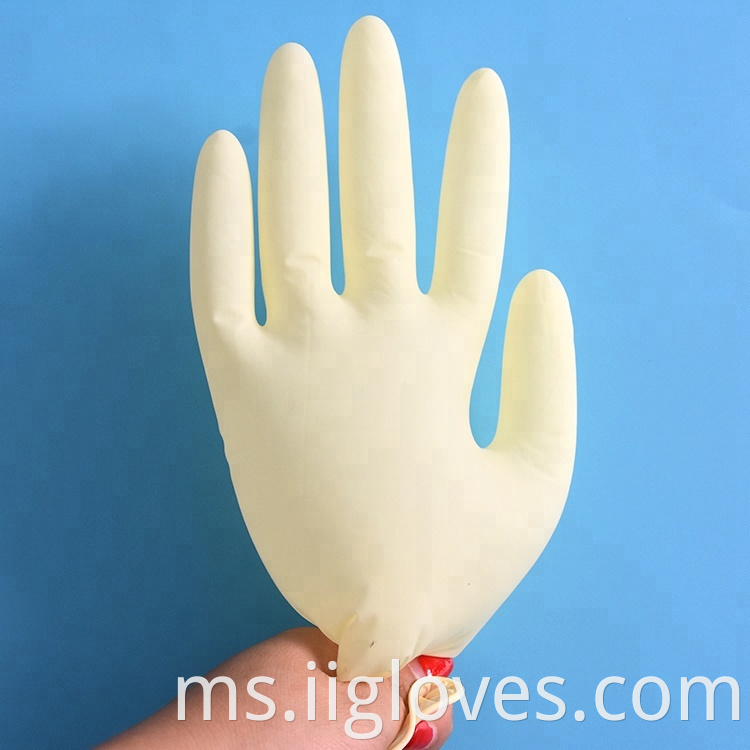 Sarung tangan lateks pakai buang sarung tangan lateks serbuk percuma Pembedahan perubatan sarung tangan sarung tangan lateks